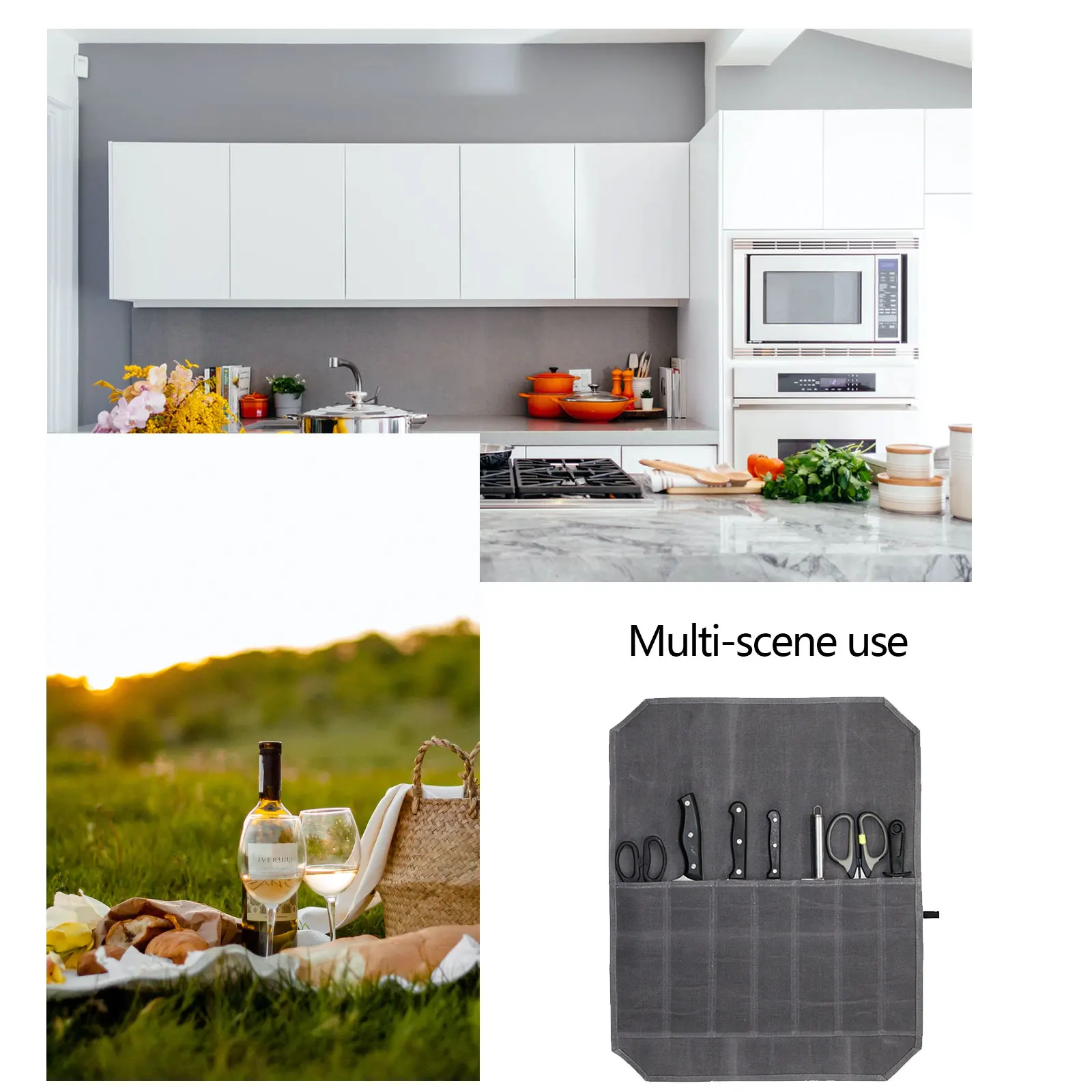 Холщовые сумки для шеф повара с 7 отделениями прочные карманы хранения