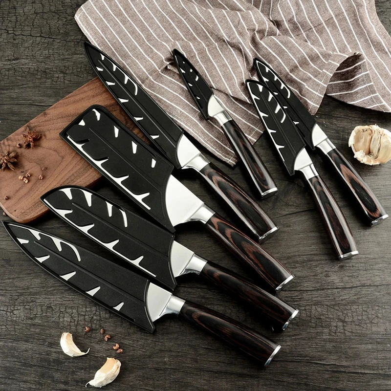 

Kitchen Multi Style Black Professional Chef Knife Sheath Plastic Protective Cover Supplies Knife Edge Guards Case Blade Covers