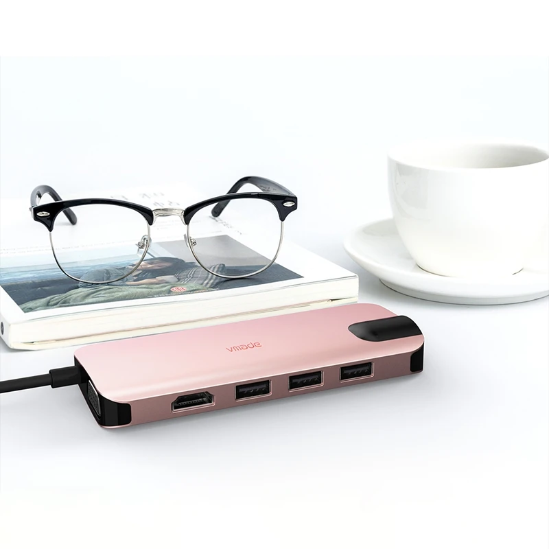 

Vmade Type-C 10-In-1 Docking Station HDMI/VGA Dual High-Definition Same Screen + Network Port + SD/TF Card + USB3.0