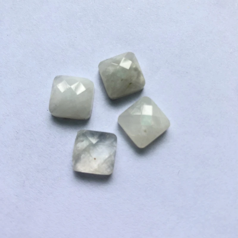 

Wholesale 2pcs 100% Natural Moonstone 10mm Faceted Square Cushion Gem Bead Cabochon,Gem stone Jewelry Bead Cabochon Ring Face