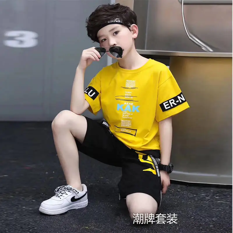 

Boys summer short-sleeved children's clothes boys suits children's clothing children's clothing boys and girls two-piece suit