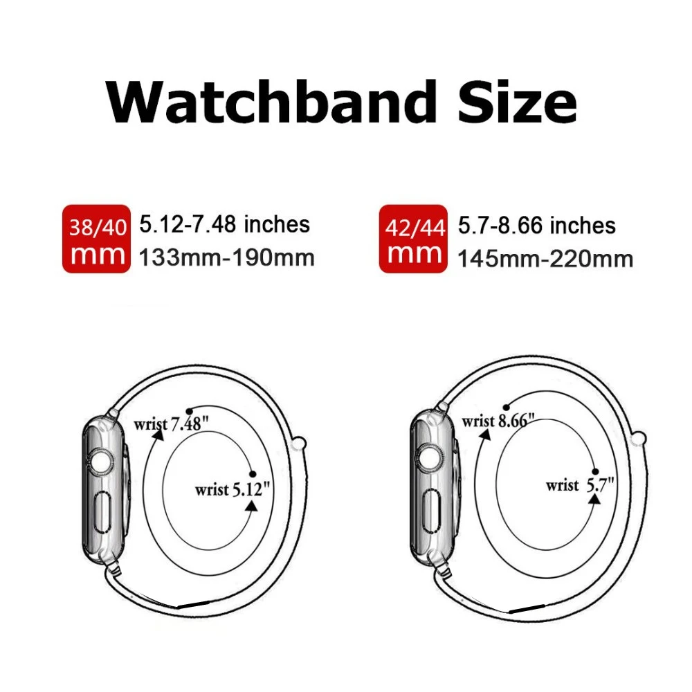 

Nylon Velcro Watch Band Strap for Apple Watch 6 5 4 SE 44mm 40mm Adjustable Sports Watch Bands For Apple Watch Series 38mm 42mm