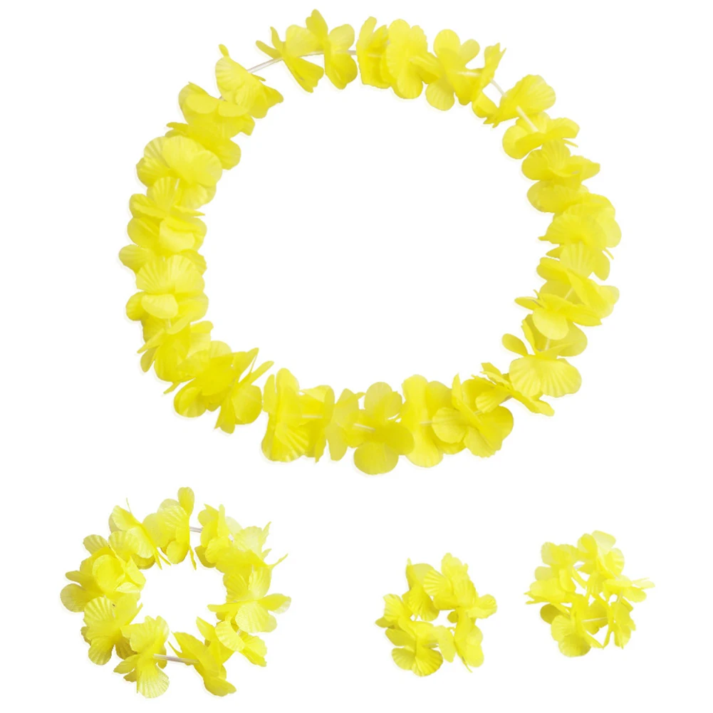 4 шт. гавайское ожерелье повязка на голову браслеты гирлянда праздник украшение