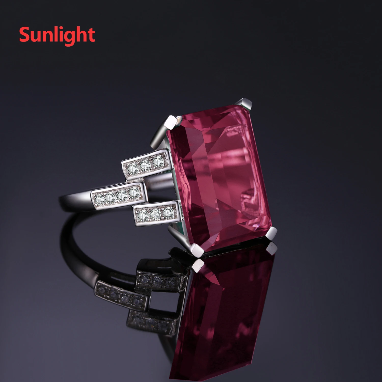 Кольцо с изумрудной огранкой JewelryPalace 6 карат искусственный зултанит изменение