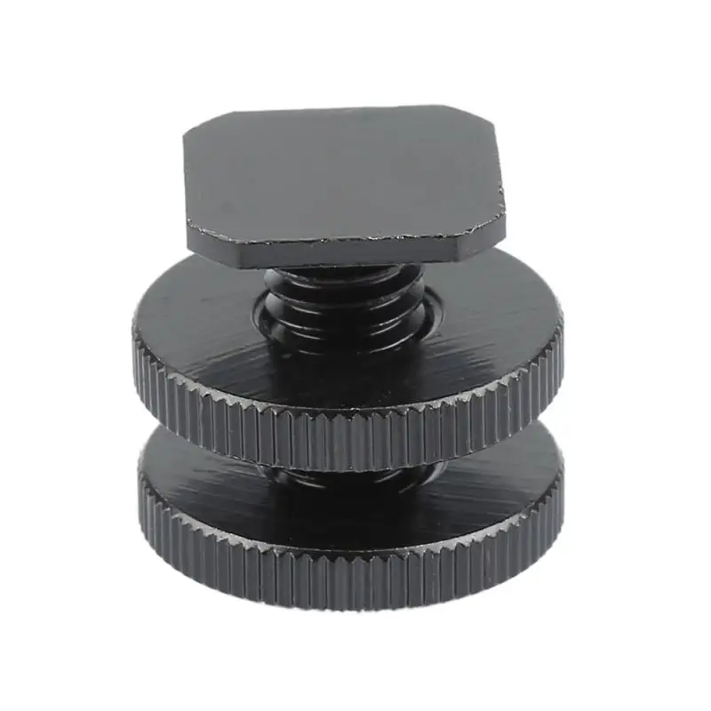 

1/4 Double Nut Single Cold Shoe Tripod Mount To Flash Hot Shoe Screw Adapter For GoPro Action Camera DSLR Photo Studio