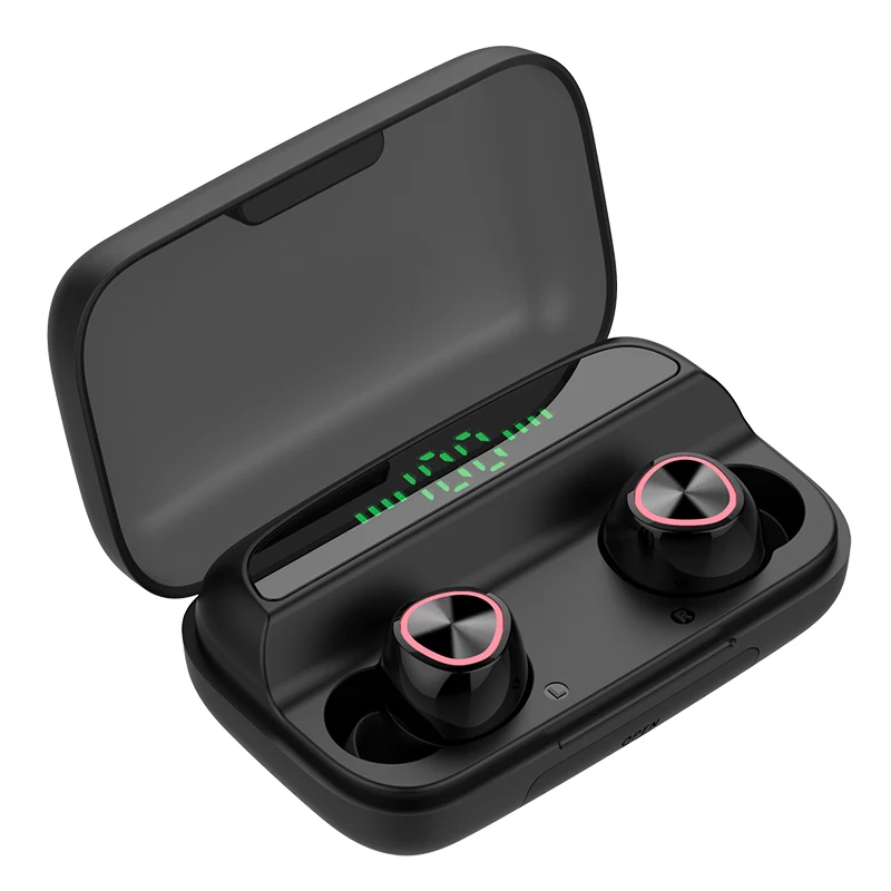 

bluetooth wireless tws earbuds in ear buds digital display hifi stereo touch control blue tooth headset phones with microphone