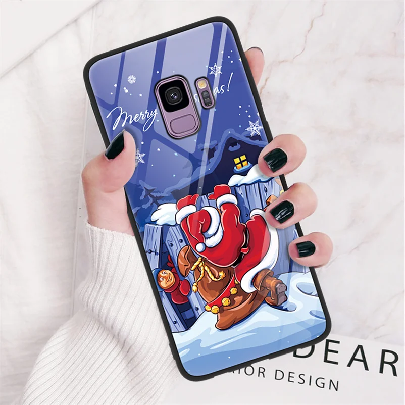 С рисунком рождественского оленя чехол для samsung Galaxy A30 A40 A50 A70 M20 J4 J6 A6 A7 A8 A9 J5 J7 S8 S9 S10 Plus Note 8 9 10 Pro Caso - Цвет: sdlrsd