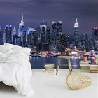 Современные Настенные обои с изображением Нью-Йорка, ночного вида, для гостиной, KTV, бара, кафе, ресторана, фоновые настенные 3D-обои