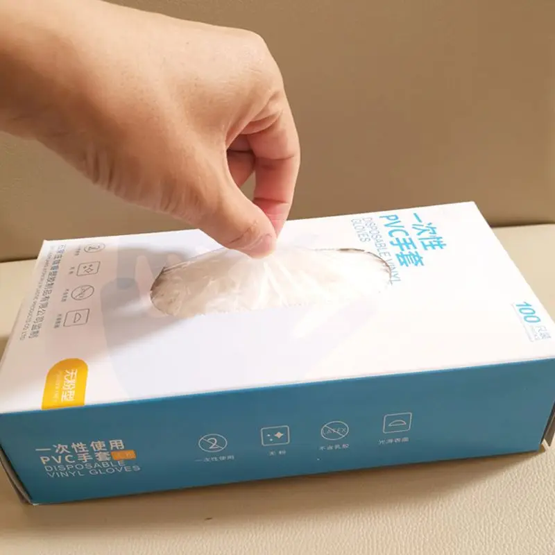 

100Pcs Disposable PVC Gloves Protective Thick Transparent Plastic Safety Mittens