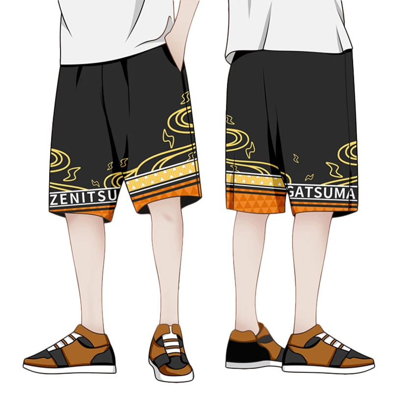 

Аниме «Демон» Истребительница Kimetsu без Yaiba шорты для косплея Ice Silk унисекс летние свободные штаны Для Мужчин's пляжные шорты для будущих мам п...