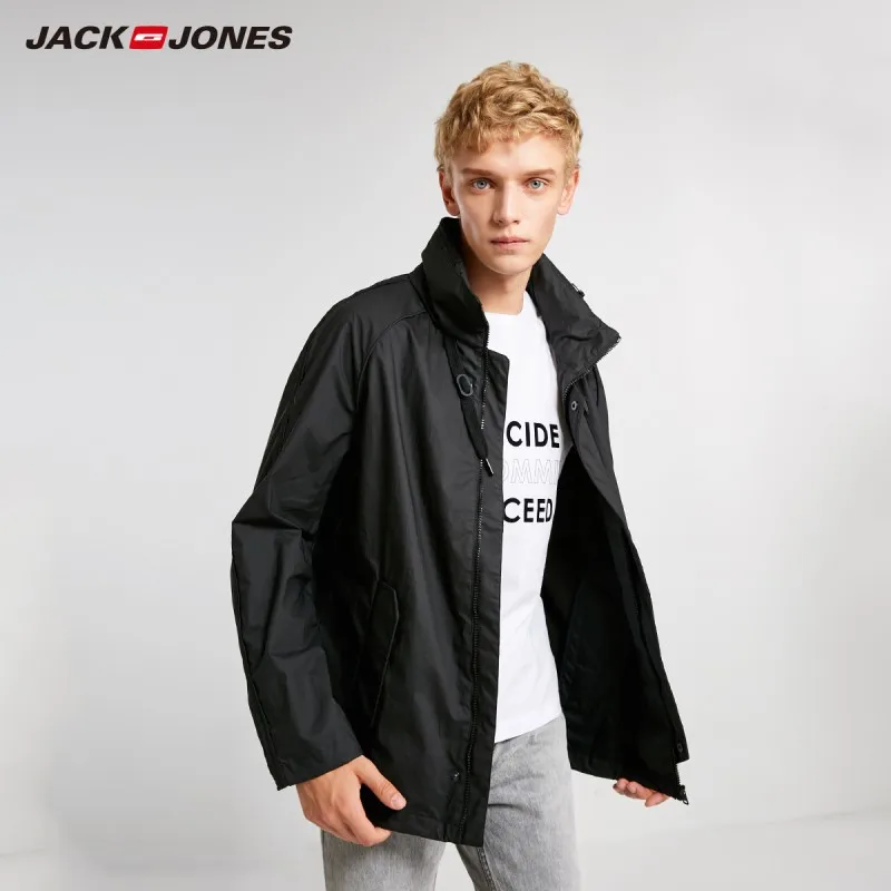 JackJones Осенняя мужская легкая Повседневная куртка с капюшоном уличная одежда