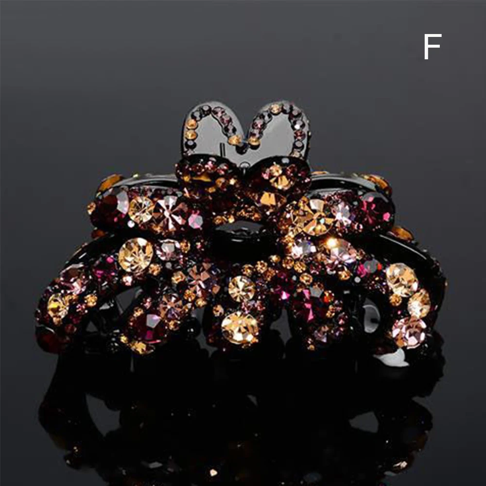 Заколки для волос с бантом женские элегантные разноцветные зажимы-крабы в