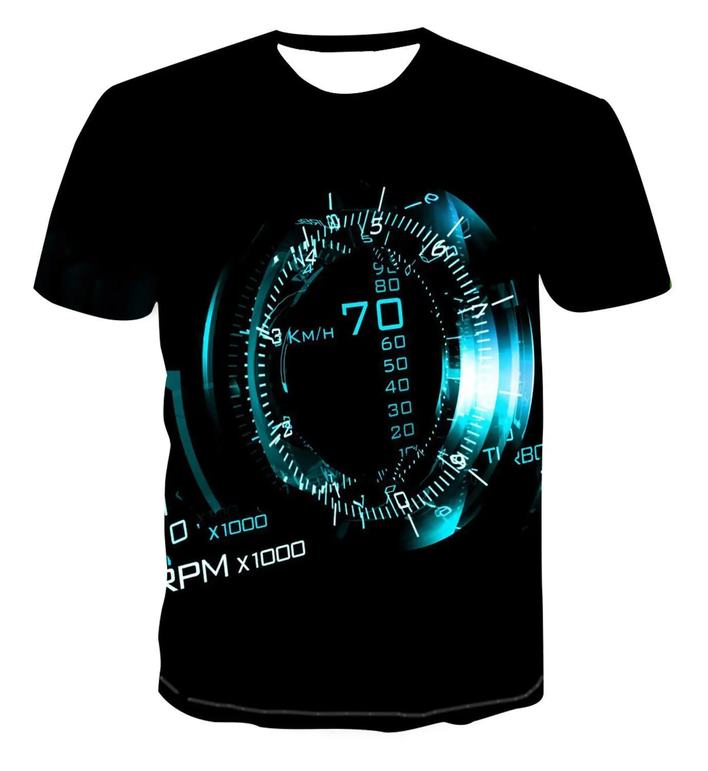 

3D brand new printing personalized clock geometric T-shirt fashion street style men's summer short-sleeved top T-shirt S -6xl