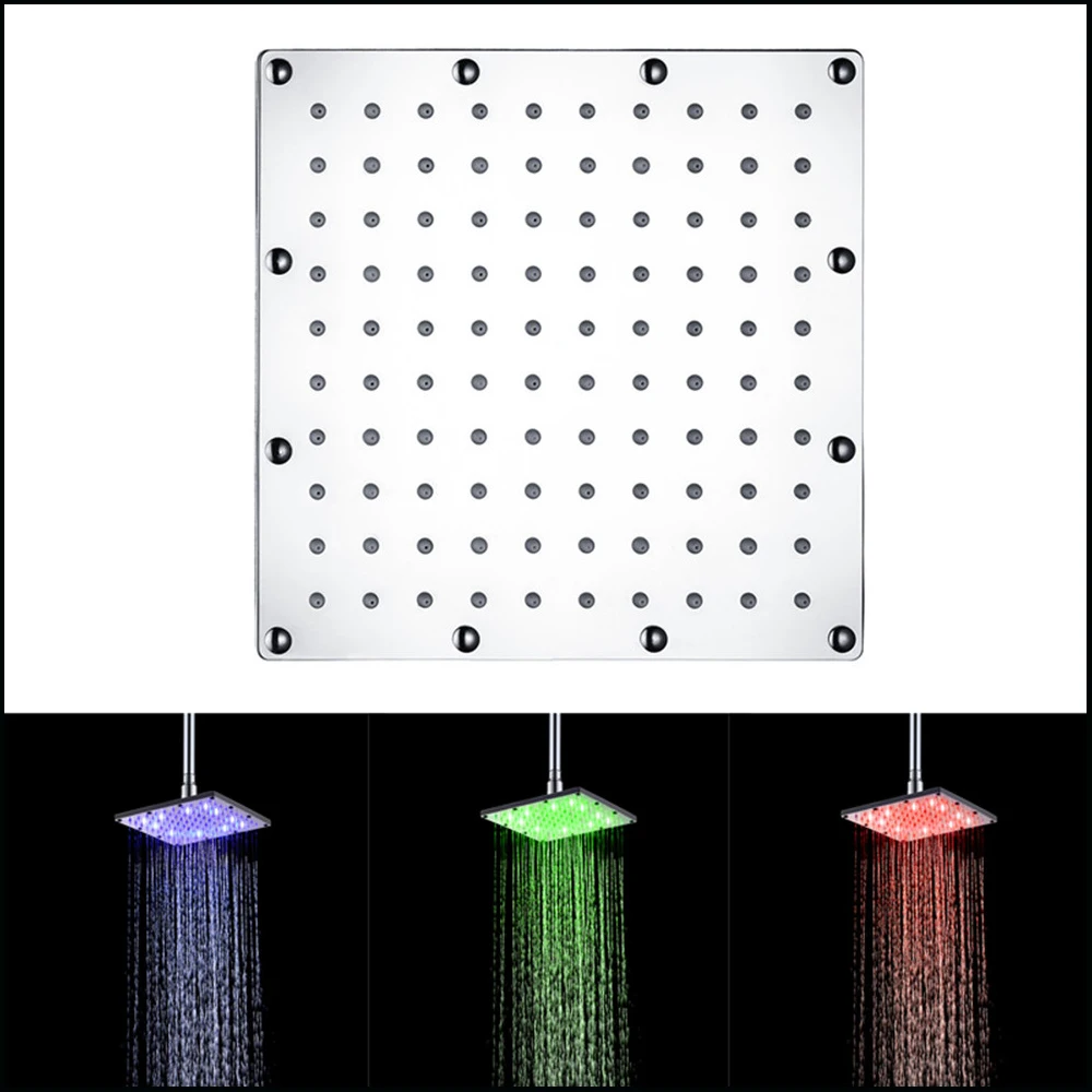 8 дюймов 200 мм Нержавеющая сталь большой светодиодный лейки для душа Цвет