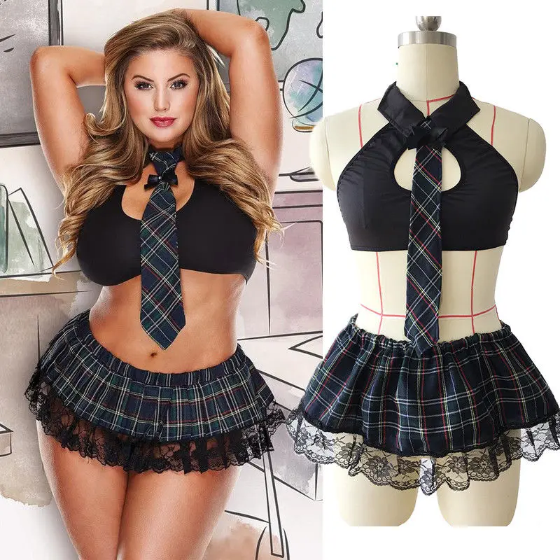 

5XL Plus Size Porno Sexy Scotland Student Uniform Women Lingerie School Girls Cosplay Costume Hot Erotic Schoolgirl Dresses