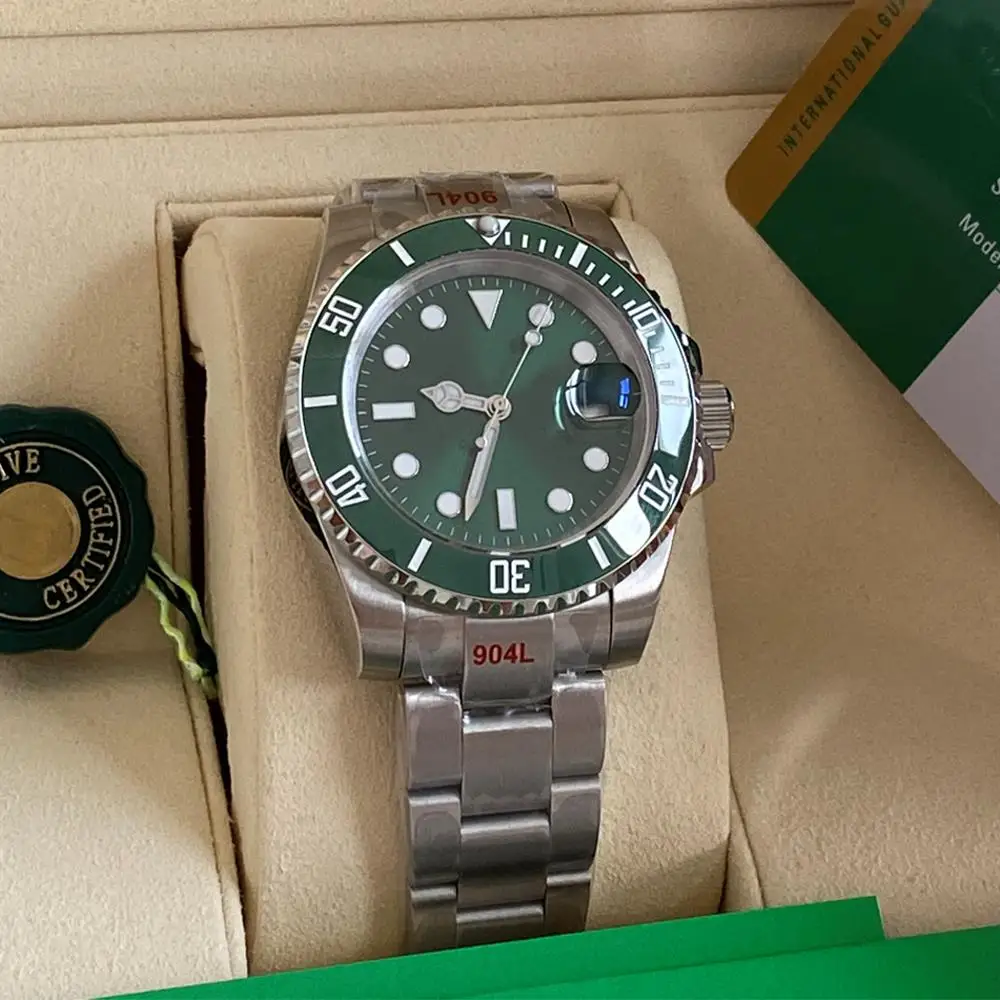

Mens Watches 41mm full Stainless Steel Automatic Mechanics Movment Green reloj de lujo Sapphire Watch ARF NOOB ZF VSF