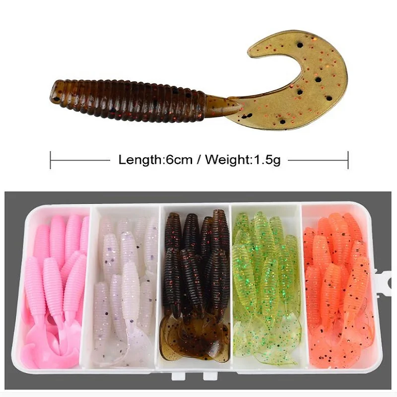 

Fishing Lures 1 Box 60mm/75mm/80mm Jigging Soft Lure Swimbait Wobblers Carp Artificial Silicone Bait For Fishing Tackle Goods