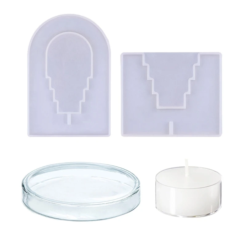 

Ароматерапия кронштейн держатель эпоксидная смола, форма подсвечник силиконовая форма «сделай сам» ремесла домашнего украшения литье мет...