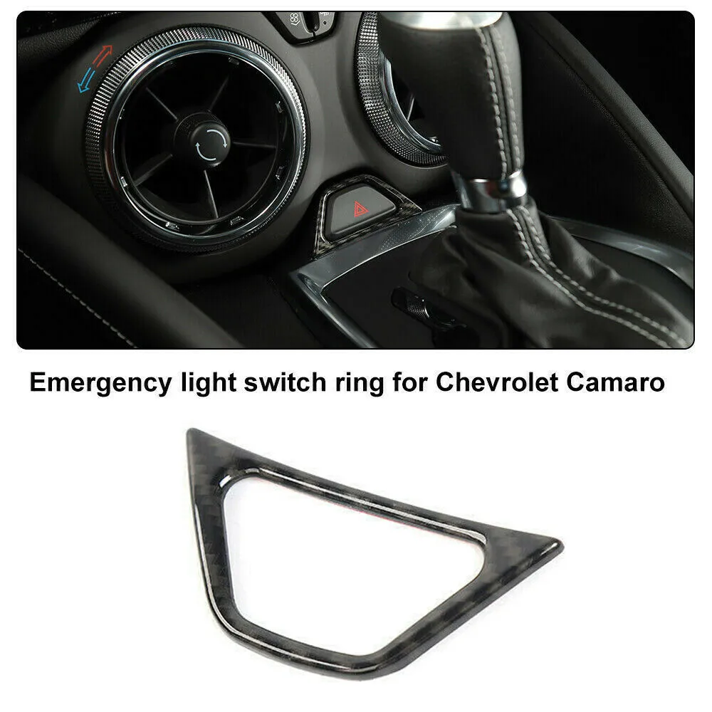 

Carbon Fiber Emergency Lamp Light Switch Cover Trim For Chevrolet Camaro 2017-2019 Lamp Replacement Trim Interior Accessories