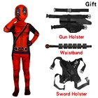 Детский костюм супергероев на Хэллоуин, маска дедпо, Костюмы супергероев для косплея, цельное боди для мальчиков, детское вечернее платье