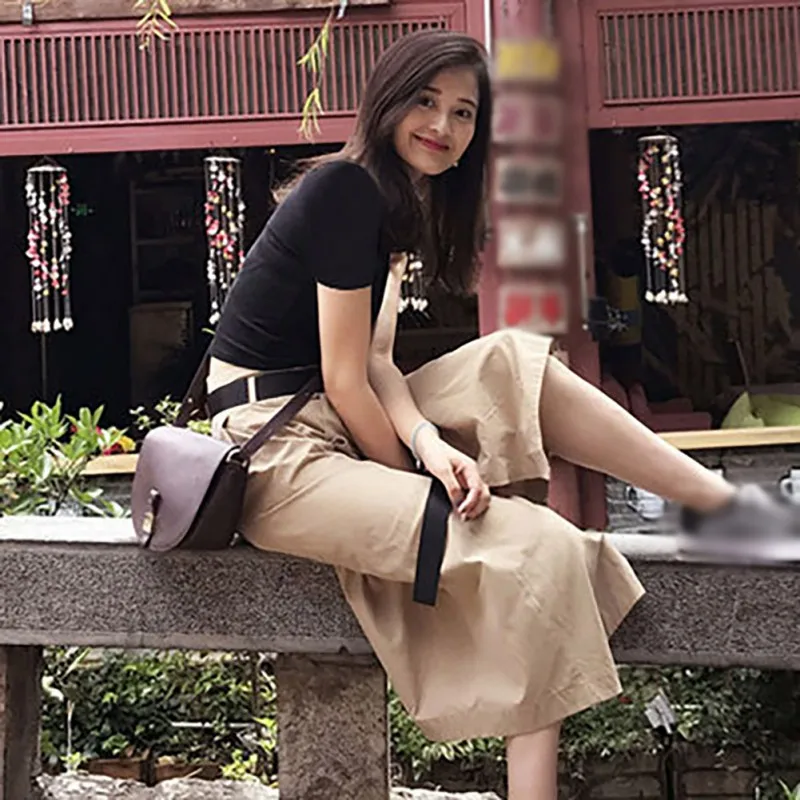 Летняя женская Стильная Элегантная модная дизайнерская Однотонная футболка с