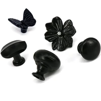 1x single hole furniture handle black color kitchen furniture bedroom drawer knob pulls