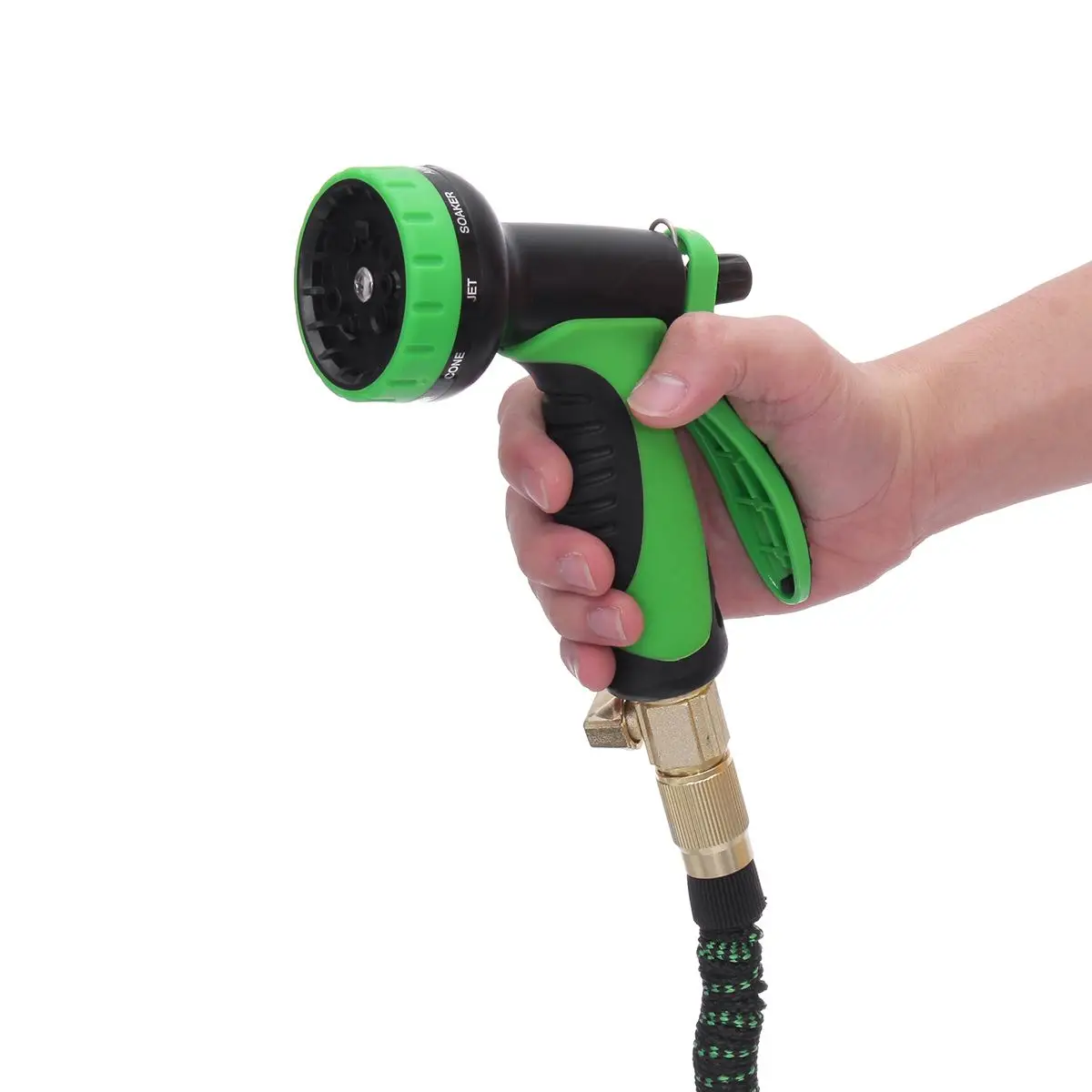 

98Ft Retractable Water Gun Garden Hose Expandable Lightweight Pipe High Pressure Car Garden Wash With 8 modes Metal Spray Gun
