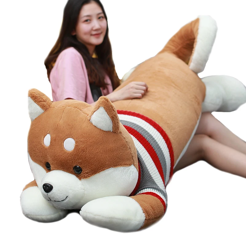 

giant cute Husky plush toy big animal Shiba Inu doll super soft dog sleeping pillow for girl gift decoration 170cm 200cm DY50797