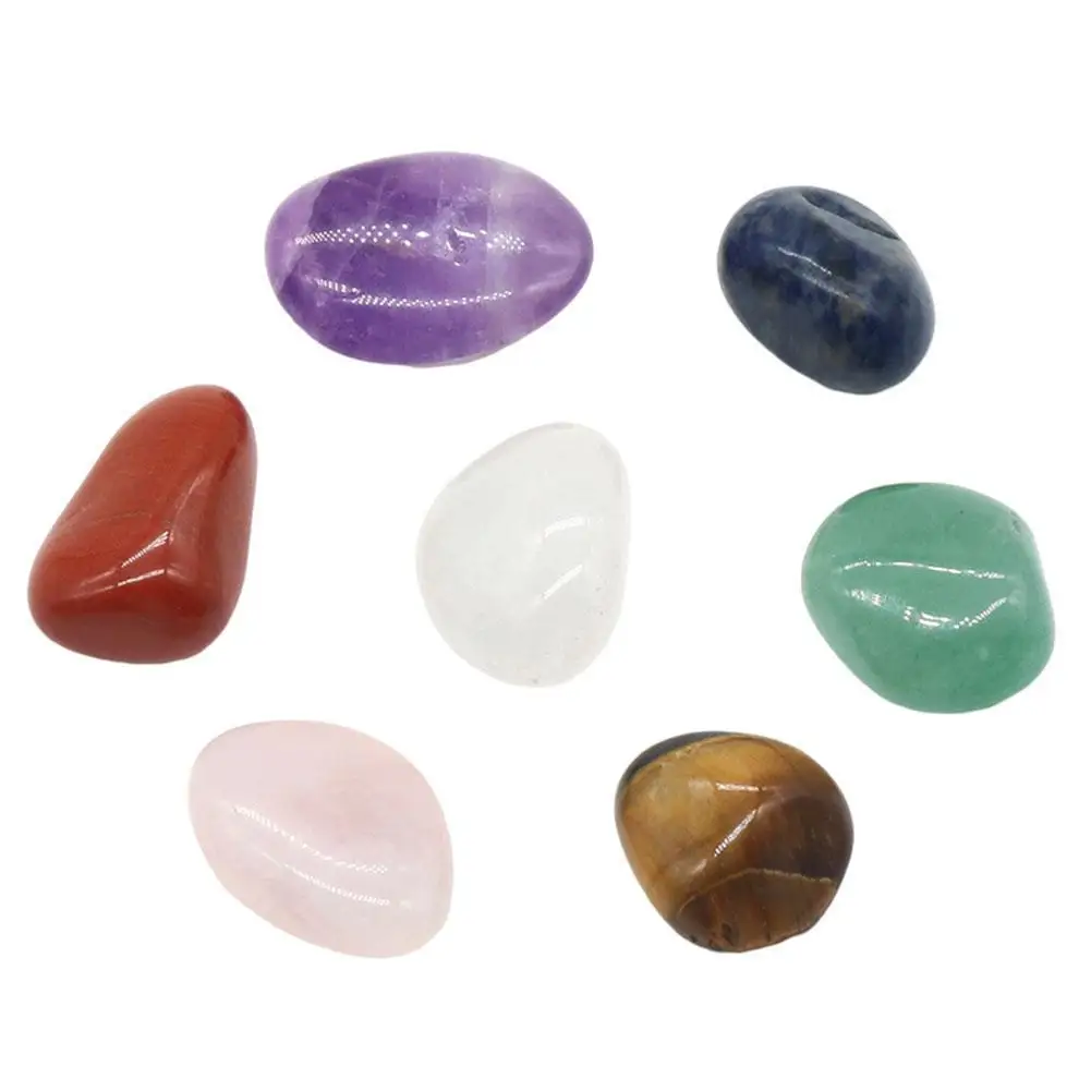 

7/8/14pcs/Set Seven Veins Set Natural Stone Hexagonal Column Crystal Quartz Yoga Slim Energy Stone Xmas Gift Box Ornaments