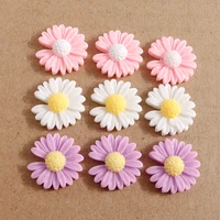 10pcs trendy resin daisy flower cabochons flatback scrapbook crafts for jewelry making diy handmade hairpin brooch accessories