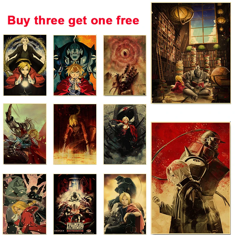 

A3 A4 японская анимация Стальной алхимик фотобумага Искусство Живопись обучение спальня гостиная декоративная живопись