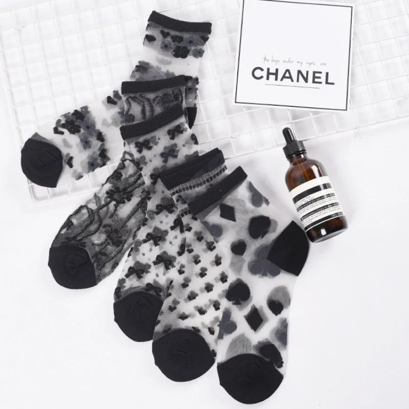 Женские модные прозрачные носки для девочек сетчатые стекла шелковые