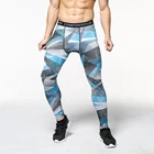 Джоггеры мужские камуфляжные с 3D принтом, быстросохнущие компрессионные штаны, тренировочные штаны для фитнеса, повседневные брюки для воркаута, длинные штаны