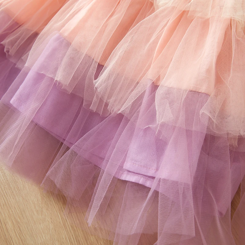 Платья для маленьких девочек Bear Leader летнее многослойное платье в полоску яркое