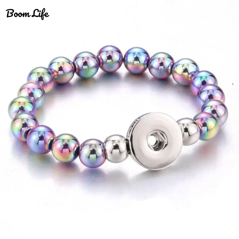 Новинка 2019 браслет с кнопками застежками диаметром 18 мм регулируемый эластичный