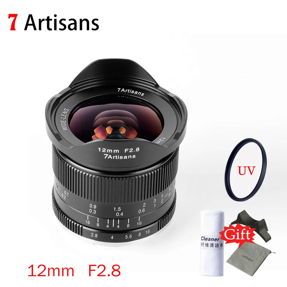 

7artisans 12 мм F2.8 ультра широкоугольный объектив камеры с ручной фокусировкой фиксированные Объективы для E-mount Sony Aps-c беззеркальная камера s