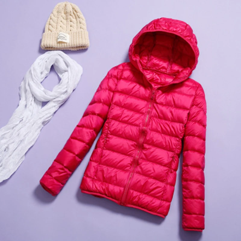 2019 осенне зимние женские куртки с капюшоном легкие ультратонкие Модные тонкие