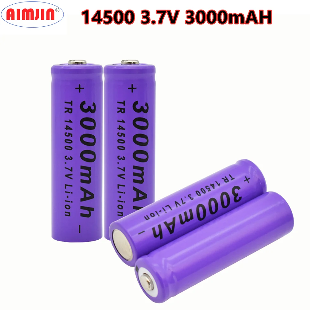 

100% 14500 литиевая батарея 3,7 в 3000 мА/ч перезаряжаемые батареи может сварочная никелевая батарея для ффонарь Светодиодная лампа