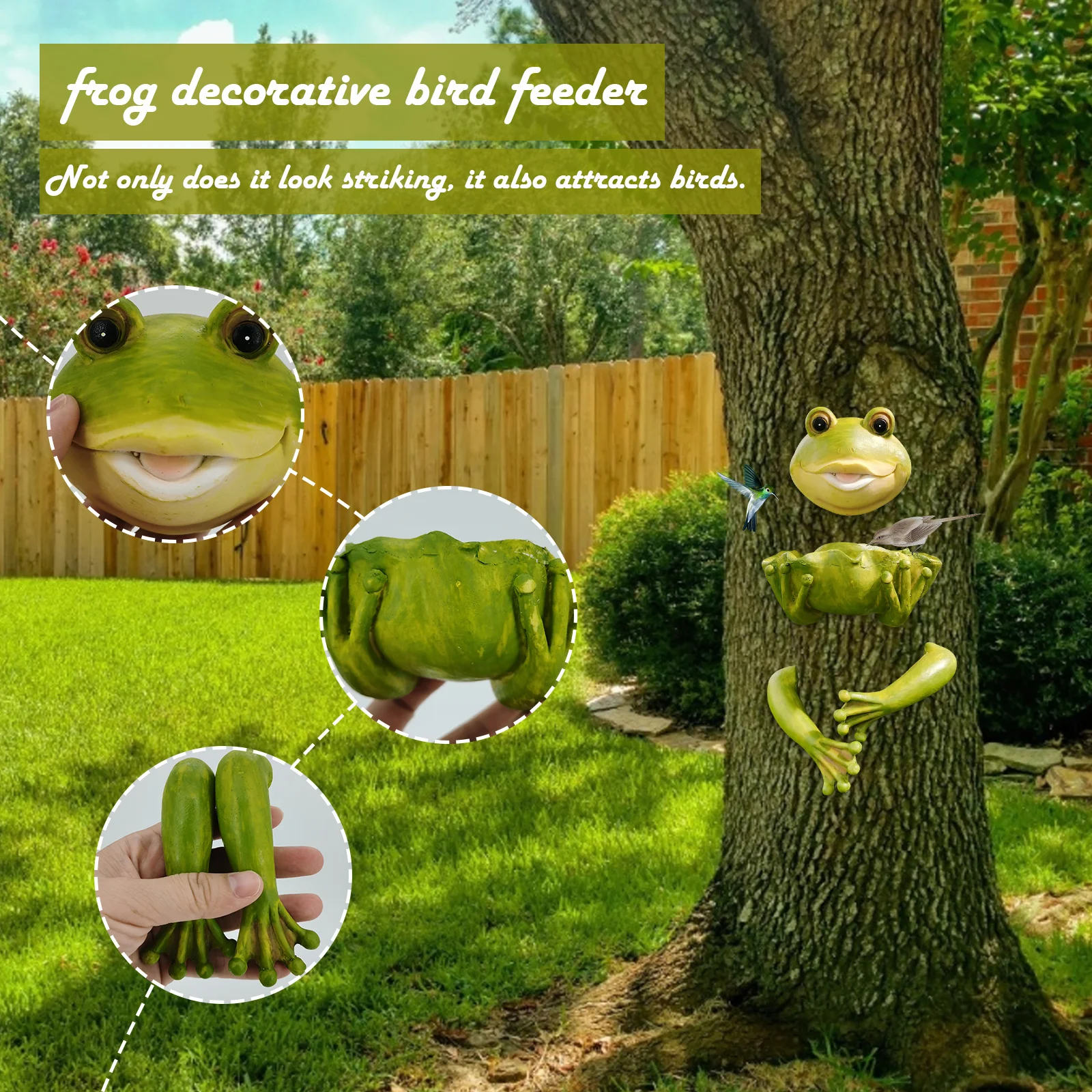 

Resin Frog Sculpture Bird Art Miniature Figurines Statues Collecting Garden Ornament Gifts Home Decoration