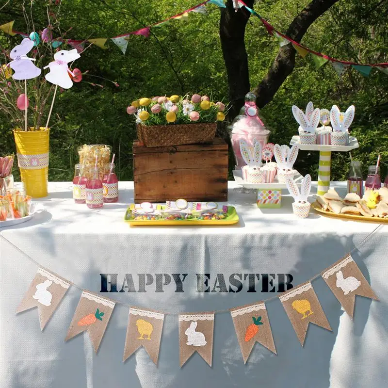 4 шт. флокированные вставки для кроликов фигурки торта имитирующие пасхальные