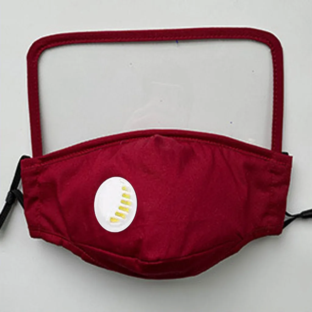 

6 Masks +12 Filters Cotton Outdoor Breathing Valve Face Mask With Eyes Shield Washable Reusable Face Masks For Adult Mascarillas