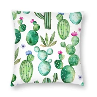 cactus pink flowers summer polyester modern design hidden zipper pillow suitable for bed sofa living room car office 18x18 inch