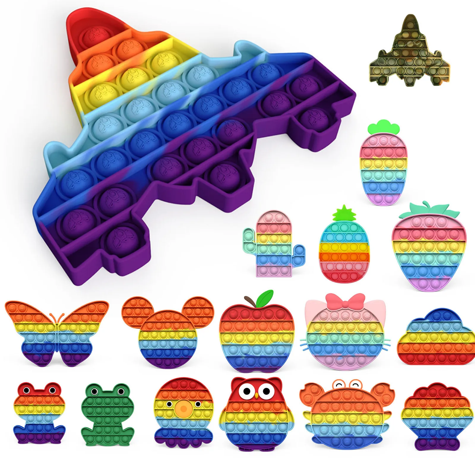 

Ice Cream Pope Game Fidget Toys Rainbow Push Its Bubble Popper Fidget Sensory Toys For Parent-child Time Interactive Game Toy