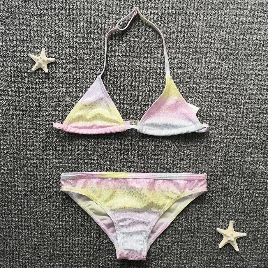 Купальный костюм для девочек-подростков 5-16 лет детский раздельный купальник с