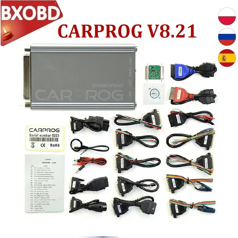 Онлайн CARPROG 8 21 Полный Адаптеры CarProg V10.93/V8.21 OBD2 ремонт автомобиля Prog программер
