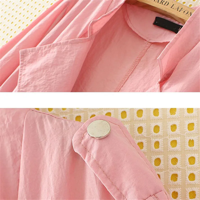 Women's Trench Coat 2019 New Spring Autumn Windbreaker Long Section Loose Casual Sun And Windproof Outwear Cardigan coat A71 | Женская