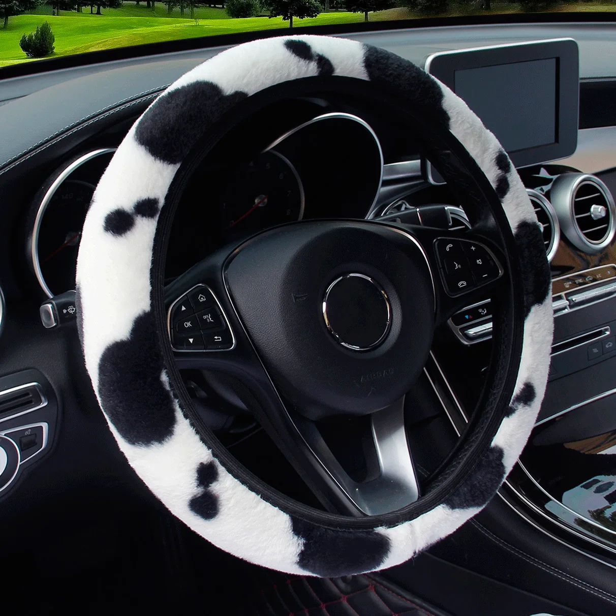 

38cm Universal Auto Decoration Linen Elastic Car Steering Wheel Cover Ethnic Style Car Steering-wheel Protector Car Accessories