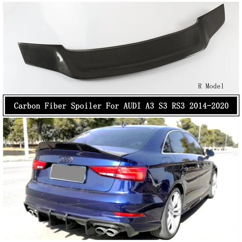 Спойлер из углеродного волокна для AUDI A3 S3 RS3 2014 2015 2016 2017 2018 2019