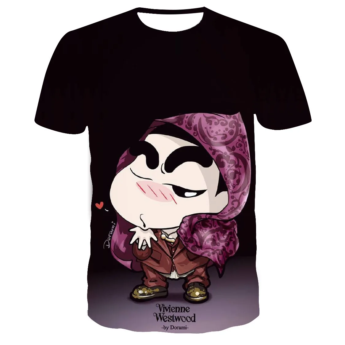 

Летняя мужская футболка с цифровым принтом аниме, свободная рубашка с круглым воротником и популярным логотипом