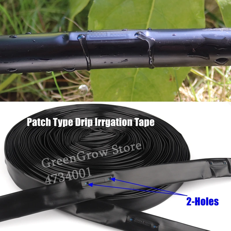 

50/25m 16*0.2mm 2-Holes Space10~20cm Patch Type Irrigation Drip Tape Greenhouse Farm Water Saving Irrigation Rain Drip Hose